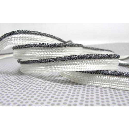 5 Yards 8mm Black and White Glittery Piping Lip Cord Trim|Pillow Cushion Trim|Upholstery Edging Trim Sewing Supplies