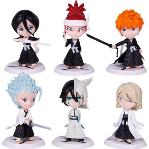6Pcs/Lot Anime Bleach Kurosaki Ichigo Orihime Inoue 7cm Action Figurine PVC Figure Collectible Model Toys