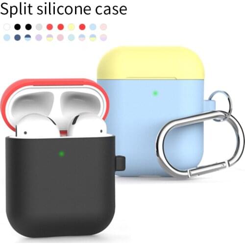 AirPods1&2 Split silicone case For Apple bluetooth headset silicone soft case protective cover Seismic drop