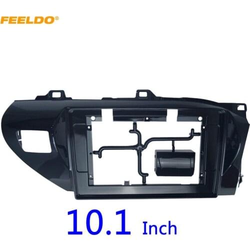 FEELDO 2Din Car Radio 10.1" Fascia Frame for Toyota Hilux 2018 CD/DVD player Stereo Audi Panel Dash Trim Bezel Kit #HQ6240