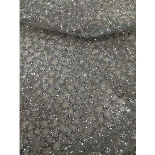 SYJ-32813 shining glitter sequins glued on embroidery african tulle mesh fabric for wedding dress/evening dress,ship by dhl