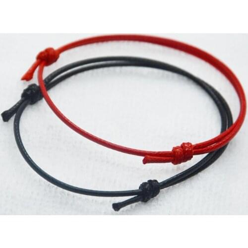 New Simple Lucky Red Black Bracelet For Men Women Lover Wax Rope Handmade Bracelet Wholesale Jewelry Dropshipping
