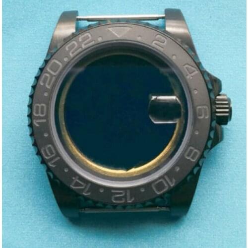 40mm sapphire glass black ceramic bezel Watch Case fit 2824 2836 8215 MOVEMENT