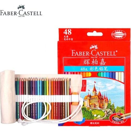 Faber Castell 48 Vibrant Colors Art Drawing Colored Pencils Set for Professional Adult Coloring Books, Sketching, Painting