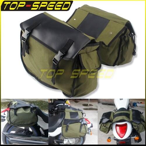 For Suzuki dr 650/ Harley Sportster/150cc Scooter Motorbike Saddle Bag Motorcycle Canvas Waterproof Panniers Box Side Tools Bag