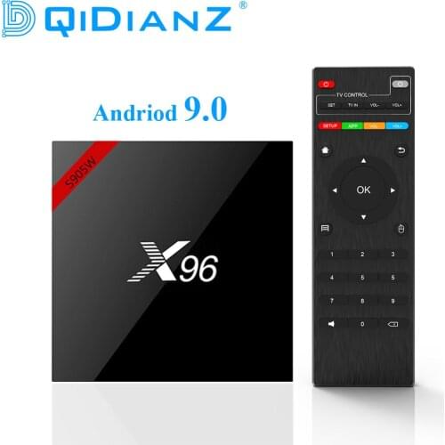 DQiDianZ New Android 9.0 X96 Smart TV BOX S905W Quad Core 2.4G Wireless WIFI Set-Top Box Media X96W