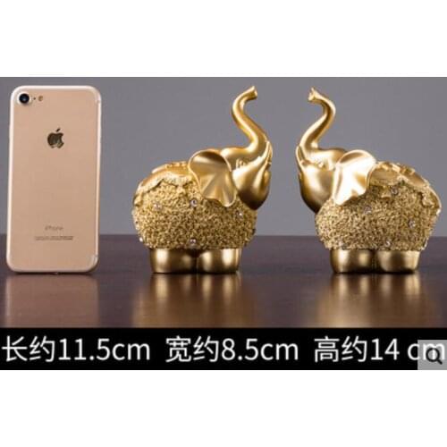 Resin Europe Lucky Elephant Creative Crafts Living Room Home Office Decoration