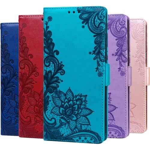 Lace Flower Flip Cover For Huawei P30 Pro P40 Lite E Y7 Y5 Y6 2019 Y7P Y5P Y7A P Smart 2021 MAR-LX1M Leather Wallet Case Shell