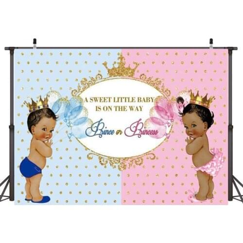 Royal Celebration Gender Reveal Backgdrop Welcome Prince Or Princess Baby Shower Party Photo Backdrop Blue Or Pink Background
