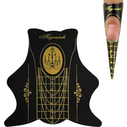 100Pcs/Lot Thick Nail Form For Acrylic UV Gel Tip Extension Guide French Self-Adhesive Forms Stickers Nails Art Tools