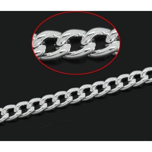 8SEASONS Link-Soldered Closed Chains Findings Oval Silver color 2x1.5mm,10M (B30799)