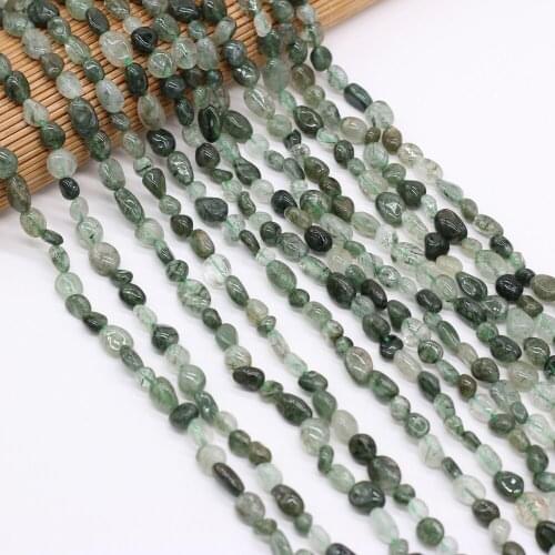 Hot Sale New Natural Stone Green Rutilated Quartzs Loose Beads for Jewelry Making DIY Necklace Bracelet Gift Size 6-8mm