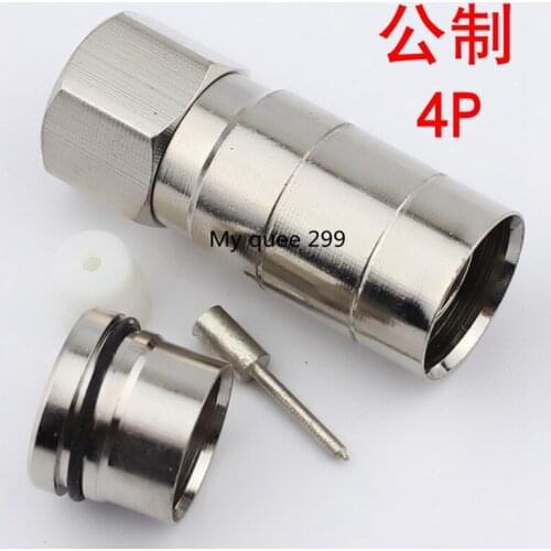 Cable TV joint F head system extrusion head SYWV75-7 four shielded cable all copper connector direct sale