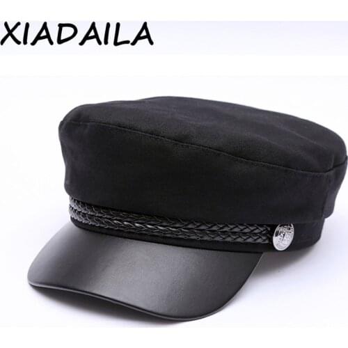 2020 New High Quality Casual Military Cap Man Woman Cotton Beret Flat Hats Captain Cap Trucker Vintage Black Sport Dad Bone Male