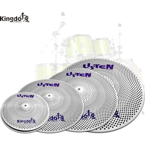 Kingdo 2020 Special offer cymbal set low volume cymbal slience mute 5 pcs cymbals set for drum set