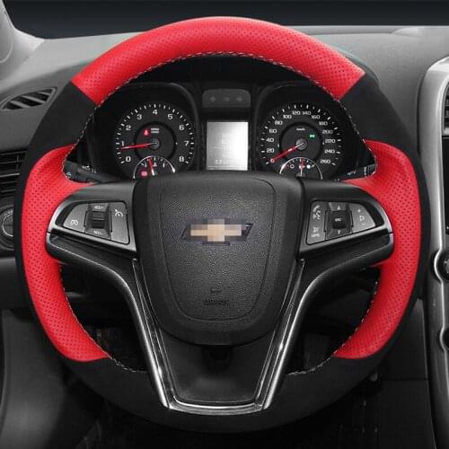 For Chevrolet Cruze AVEO Malibu Captiva TRAX Cavalier Car Steering wheel cover superior quality leather Hand stitch Grips