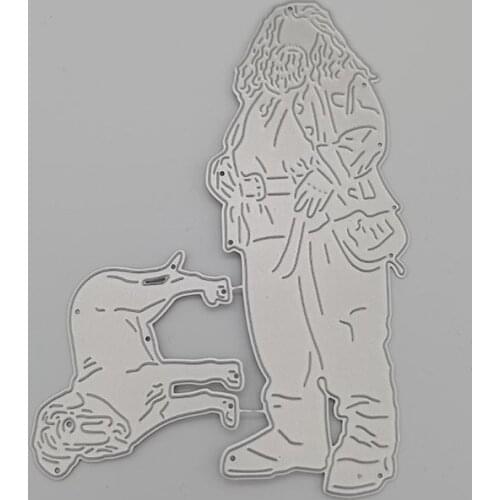 Owner and his dog Metal cutting dies Cut DIY Scrapbooking Paper Craft Embossing Knife Mould Blade Punch Die Cut Stencils