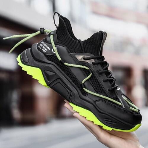 New Mens Running Shoes Outdoor Breathable Mesh Sports Shoes Men Chunky Sneakers Fashion No-slip Light Jogging Shoes Zapatillas