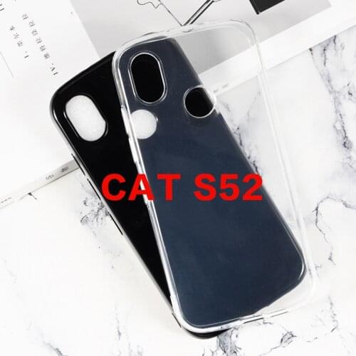 Antiskid Soft Black TPU Case For Caterpillar Cat S52 S 52 Silicone Caso Transparent Phone Case for CAT S52 S 52 Back Cover Coque