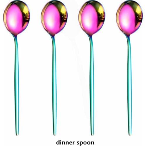 Rainbow Flatware Set Gold Cutlery Sets Stainless Steel Flatware Dinnerware Set Tableware Knifes Spoons Forks Dinner Set Complete