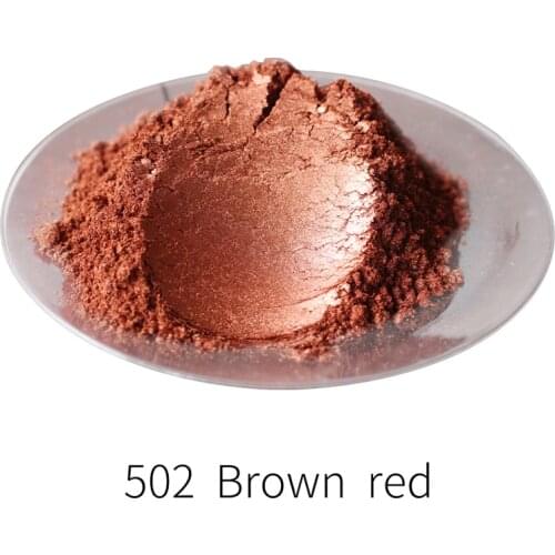 Pigment Pearl Powder Mineral Mica Powder Pigment Type 502 for Dye Colorant Soap Automotive Art Craft Brown Red 50g Acrylic Paint