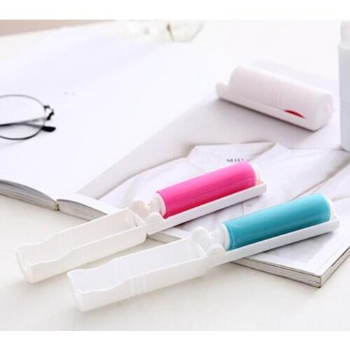 Portable Lint Sticky Roller 3 Colors Washable Hair Dust Remover Brush Clothes Sweater Cleaning Brush LX1697