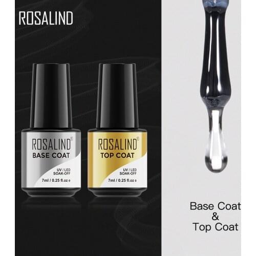 ROSALIND Multi-Use Top Base Coat Gel Nail Polish set Vernis Semi For Nail Art Design Polish Nail UV LED Lamp Gel Lacquer
