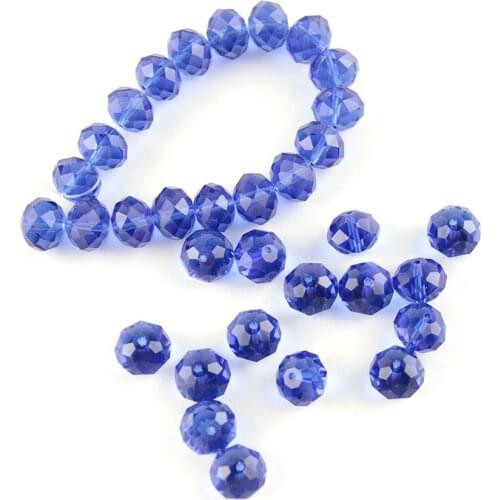 Sapphire Color Rhinestone Rondelles Crystal Bead Loose Spacer Beads for DIY Jewelry Making Accessories