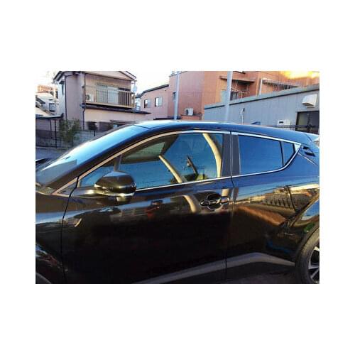 Steel Window Full Complete Around Cover Trim 12pcs For Toyota C-HR 2016 - 2019