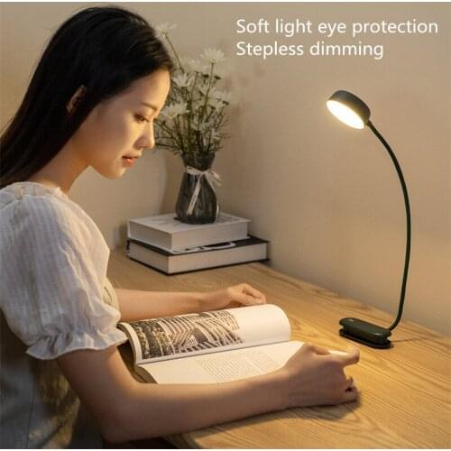 LED Steering Eye Protection Desk Lamp USB Charging Stepless Dimming Reading Desk Lamp Three Light Source New Night Light Gift