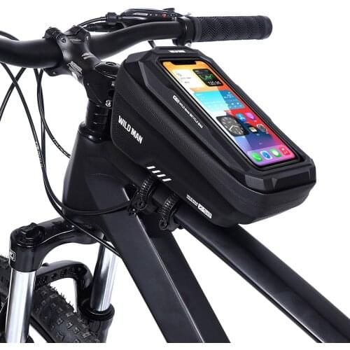 WILD MAN 1L Quick Release Waterproof Bycicle Front Frame Bike Bag Bike Phone Holder Touch Screen Top Mountain Road Bike Cycling