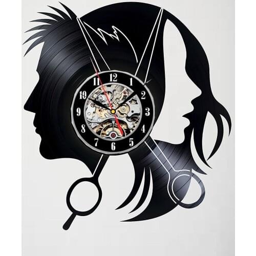 HAIRDRESSER CUTTING PROFESSIONAL - Vinyl Wall Clock - Gift ideas for friends, teens, men and women, girls and boys