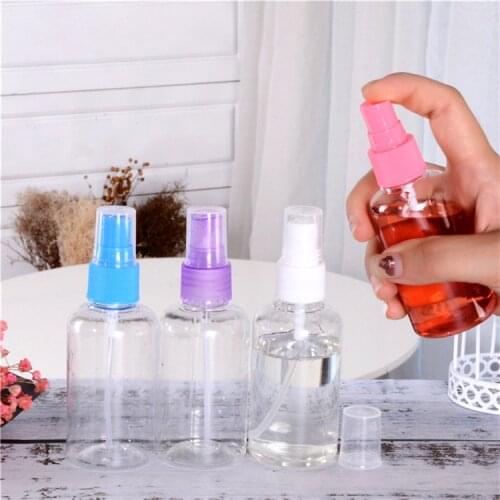 1pcs Portable 50ml Print Liquid Dispenser Foam Bottles Travel PET Plastic Perfume Atomizer Empty Mist Spray Bottle Makeup
