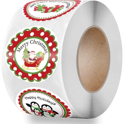 500Pcs Merry Christmas Stickers 500pcs Animals Snowman Trees Decorative Stickers Wrapping Gift Box Label Christmas Tags
