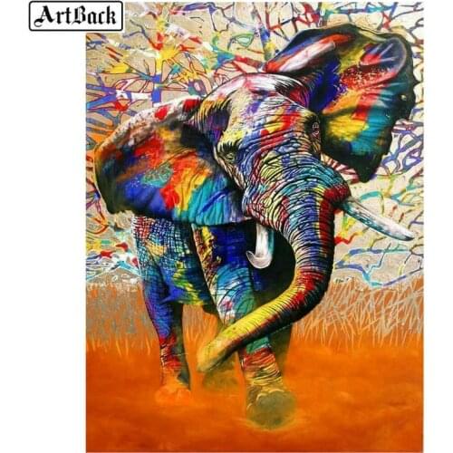 5d diy diamond painting painted elephant cross stitch full square drill diamond embroidery 3D diamond mosaic artwork animal