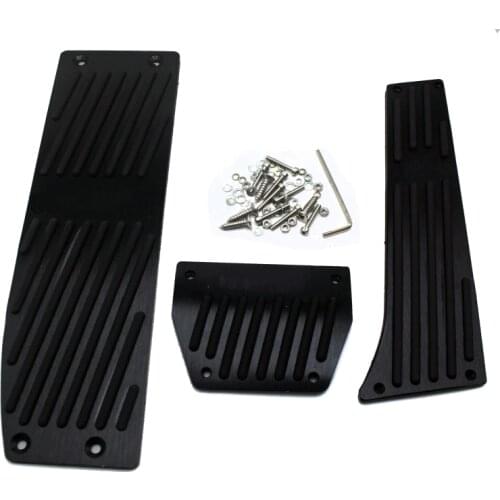 Black Aluminum Foot Rest Fuel Brake AT Pedals For BMW 5 6 Series E60 E61 E63 E64 Car Accessories