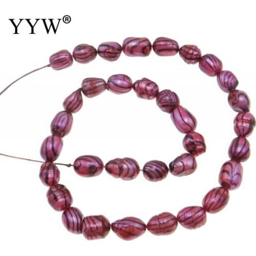 Cultured Rice Freshwater Pearl Beads Natural Red Grade A 9-10mm 0.8mm Hole 14.5Inch/Strand for DIY Jewelry Making Accessory
