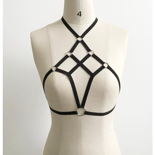 Women Bra Sexy Bandage Halter Lingerie Hollow Strappy Bra Corset Push Up Top Hot Sale Female Girls Underwear Blackless Lingerie