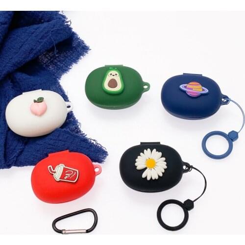 Cute Fruit Earphone Case With Finger Strap For Realme Buds Q Earbuds Earphone Cover Charging Box with Anti-drop Buckle