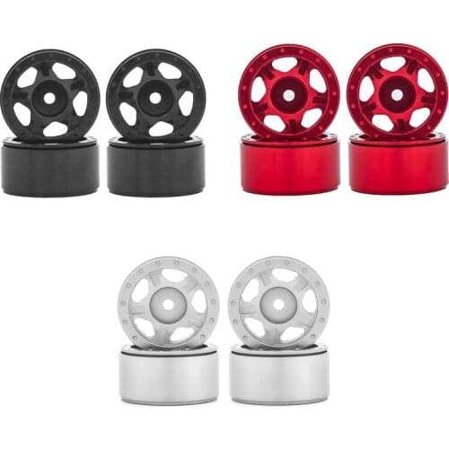 FBIL-4PCS Metal Wheel Hub Rim for Axial SCX24 90081 AXI00001 1/24 RC Crawler Car Upgrade Parts Accessories