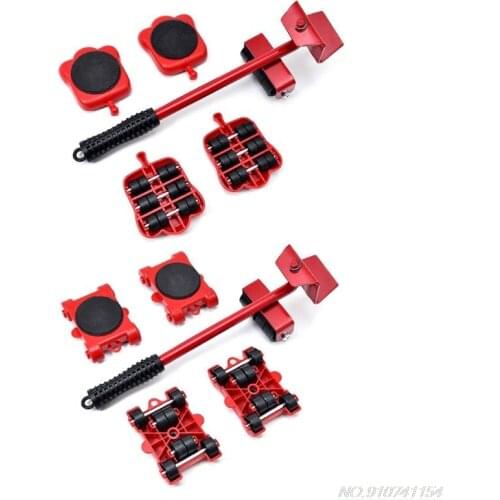 Furniture Mover Tool Transport Lifter Heavy Stuffs Moving 4 Wheeled Roller with 1 Wheel Bar Set D02 20 Dropshipping