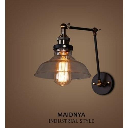 Loft Style Edison Wall Sconce Industrial Vintage Wall Lamp Adjustable Double Arm Wall Light Fixtures For Home Lighting Arandela
