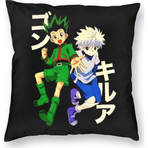Gon Freecss And Killua Zoldyck Cushion Cover Print Hunter x Hunter Anime Floor Pillow Case for Car Fashion Pillowcase Decoration