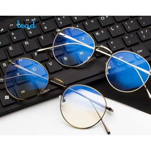 Zilead Round Glasses Frame Metal Flat Eyeglasses Frame Classic Fashion Metal Women Glasses Black Gold Mirror Eyewear For Unisex