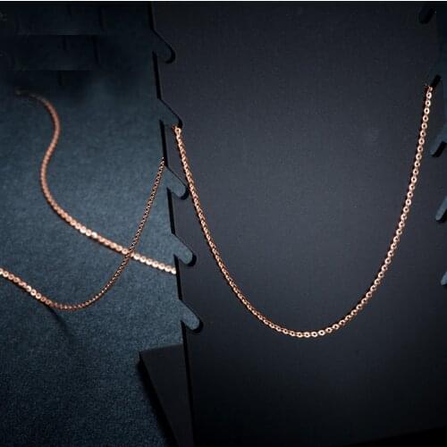 Solid 18K Rose Gold Necklace Womens O Link Chain Necklace AU750 Gold Necklace P6247