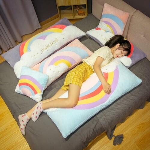 Rainbow Cushion Boho Decorative Pillows For Sofa Bedding Car Chair Cushions Home Decor Long Pillow Back Cushion Filling 90x40