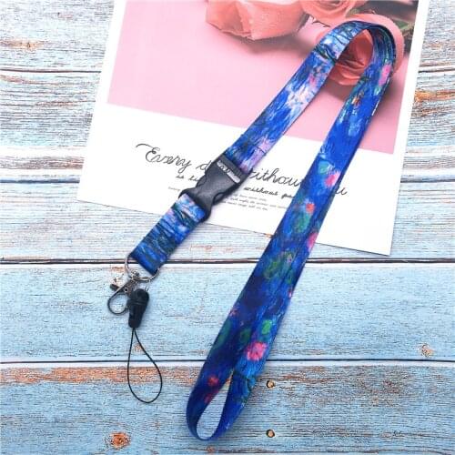 New Mobile Phone Strap Lanyard for Key Oil Painting Keychain Strap For Card Badge Gym Key Chain Lanyard Key Holder Hang Rope