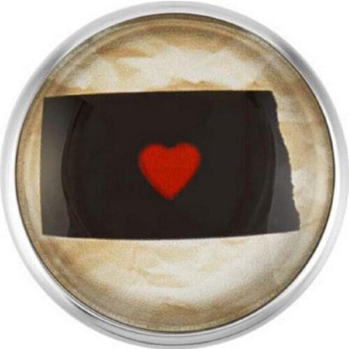 North Dakota State Snap Buttons Glass Buttons Snap Charms Fit 18mm Snap DIY Bracelets/Necklace Jewelry 20Pcs/lot