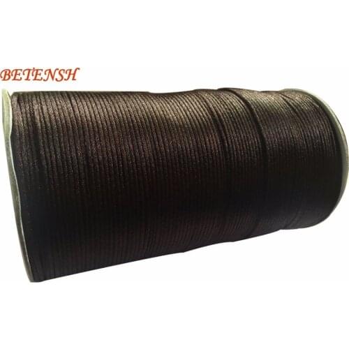 2.5mm DK Coffe Rattail Satin Nylon Cord+Jewelry Findings Accessories Macrame Rope Bracelet Beading Cords 250M/Roll