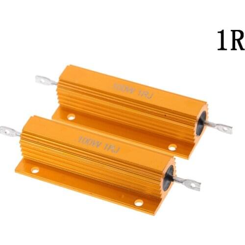 2pcs 100W Aluminum Power Metal Shell Case Wirewound Resistor 1Ohm 1R